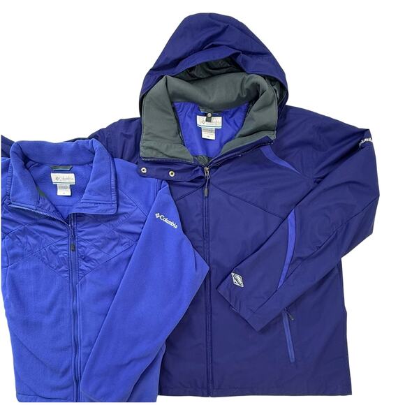 COLUMBIA Sz 2X  Interchange 2 Layer Hooded Jacket Fleece Inner Coat - Picture 1 of 9